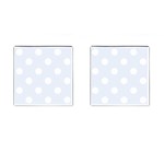 Polka Dots - White on Pastel Blue Cufflinks (Square)