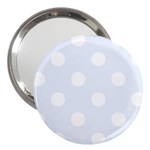 Polka Dots - White on Pastel Blue 3  Handbag Mirror