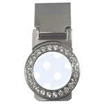 Polka Dots - White on Pastel Blue Money Clip (CZ)