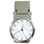 Polka Dots - White on Pastel Blue Money Clip Watch