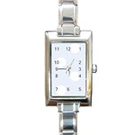 Polka Dots - White on Pastel Blue Rectangle Italian Charm Watch