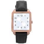 Polka Dots - White on Pastel Blue Rose Gold Leather Watch