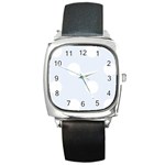 Polka Dots - White on Pastel Blue Square Metal Watch
