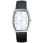 Polka Dots - White on Pastel Blue Barrel Style Metal Watch