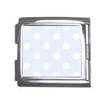 Polka Dots - White on Pastel Blue Mega Link Italian Charm (18mm)