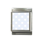 Polka Dots - White on Pastel Blue Italian Charm (13mm)