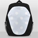 Polka Dots - White on Pastel Blue Backpack Bag