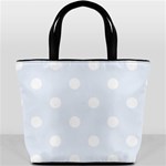 Polka Dots - White on Pastel Blue Bucket Bag