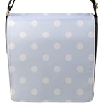 Polka Dots - White on Pastel Blue Flap Closure Messenger Bag (S)