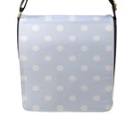 Polka Dots - White on Pastel Blue Flap Closure Messenger Bag (L)