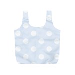 Polka Dots - White on Pastel Blue Full Print Recycle Bag (S)