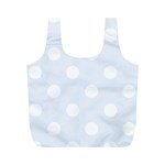 Polka Dots - White on Pastel Blue Full Print Recycle Bag (M)