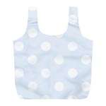 Polka Dots - White on Pastel Blue Full Print Recycle Bag (L)