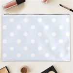 Polka Dots - White on Pastel Blue Cosmetic Bag (XXL)