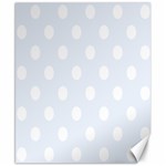 Polka Dots - White on Pastel Blue Canvas 8  x 10 