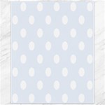 Polka Dots - White on Pastel Blue Canvas 11  x 14 