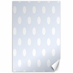 Polka Dots - White on Pastel Blue Canvas 20  x 30 
