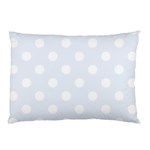Polka Dots - White on Pastel Blue Pillow Case (Two Sides)