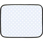 Polka Dots - White on Pastel Blue Fleece Blanket (Mini)