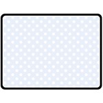 Polka Dots - White on Pastel Blue Fleece Blanket (Large) (One Side)