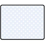 Polka Dots - White on Pastel Blue Double Sided Fleece Blanket (Medium) (Two Sides)
