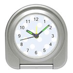 Polka Dots - White on Pastel Blue Desk Alarm Clock