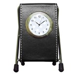 Polka Dots - White on Pastel Blue Pen Holder Desk Clock