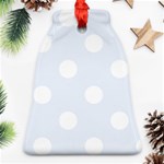Polka Dots - White on Pastel Blue Bell Ornament (Two Sides)