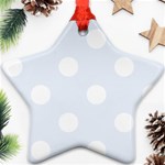Polka Dots - White on Pastel Blue Star Ornament (Two Sides)
