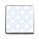 Polka Dots - White on Pastel Blue Memory Card Reader (Square)