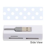 Polka Dots - White on Pastel Blue Memory Card Reader (Stick)