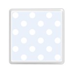 Polka Dots - White on Pastel Blue Memory Card Reader with Storage (Square)