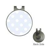 Polka Dots - White on Pastel Blue Golf Ball Marker Hat Clip