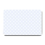 Polka Dots - White on Pastel Blue Small Doormat