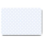 Polka Dots - White on Pastel Blue Large Doormat