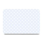 Polka Dots - White on Pastel Blue Plate Mat