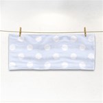 Polka Dots - White on Pastel Blue Hand Towel