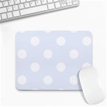Polka Dots - White on Pastel Blue Small Mousepad