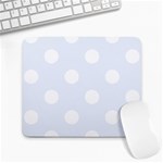 Polka Dots - White on Pastel Blue Large Mousepad