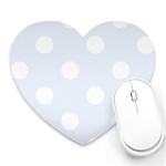 Polka Dots - White on Pastel Blue Heart Mousepad