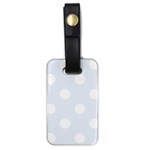 Polka Dots - White on Pastel Blue Luggage Tag (One Side)