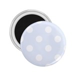 Polka Dots - White on Pastel Blue 2.25  Magnet