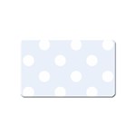 Polka Dots - White on Pastel Blue Magnet (Name Card)
