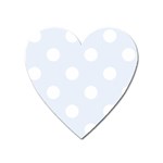 Polka Dots - White on Pastel Blue Magnet (Heart)