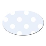 Polka Dots - White on Pastel Blue Magnet (Oval)