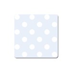 Polka Dots - White on Pastel Blue Magnet (Square)
