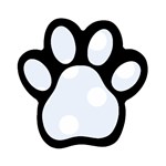 Polka Dots - White on Pastel Blue Magnet (Paw Print)