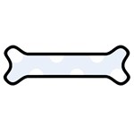 Polka Dots - White on Pastel Blue Magnet (Dog Bone)