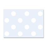 Polka Dots - White on Pastel Blue Sticker A4 (100 pack)