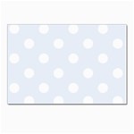 Polka Dots - White on Pastel Blue Postcard 4  x 6 